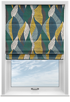 Anthurium, Teal - Twist&Fit Roman Blind